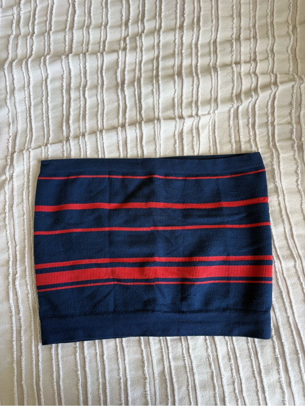 Urban Outfitters Navy and Red Striped Tube Top